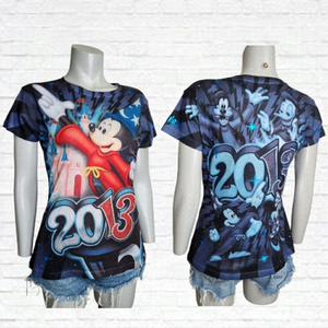 Y2k Disneyland Resorts Official Merch 2013 Mickey Mouse Graffiti Tee Size M